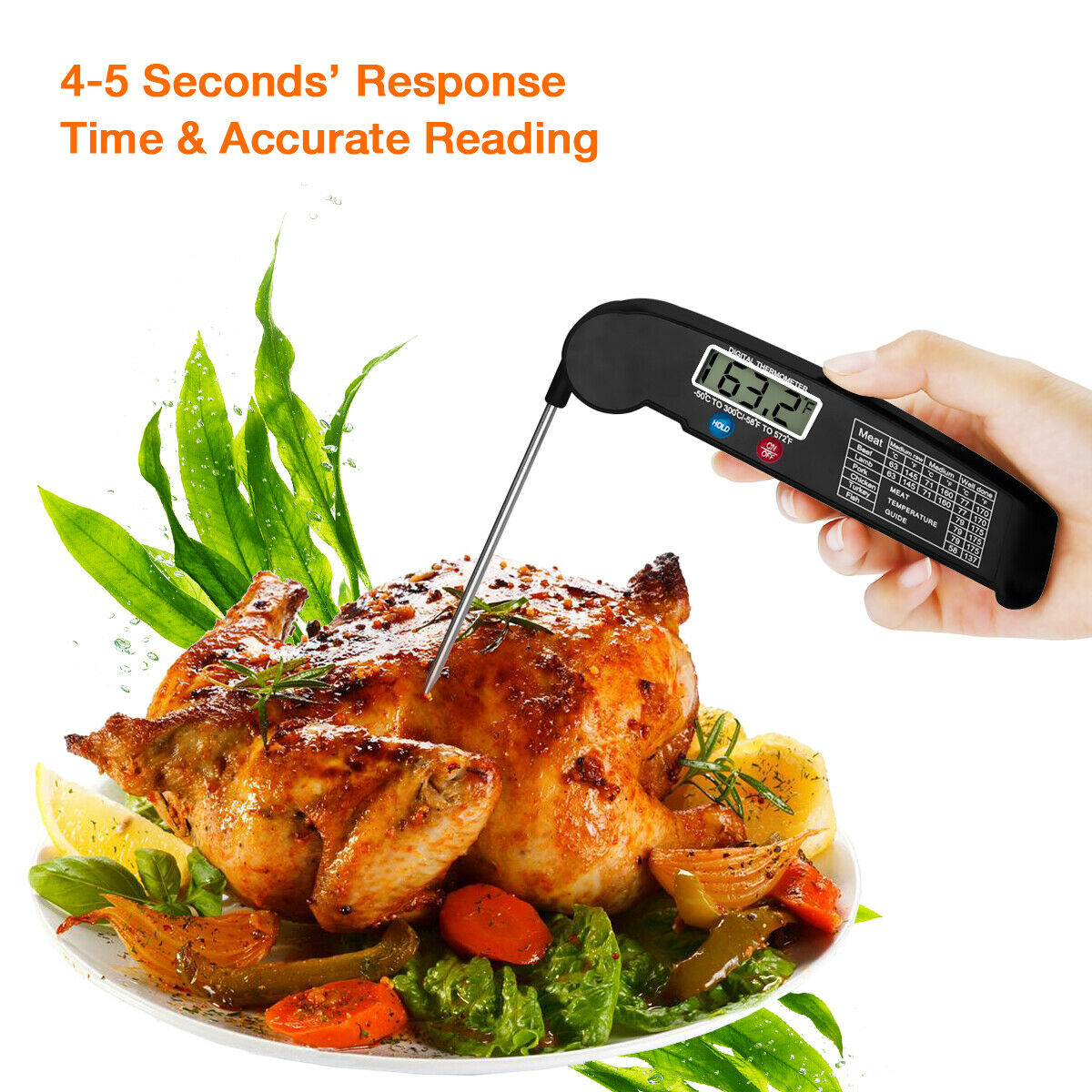 Digital Meat Thermometer - Instant Read for Kitchen, Oven, Grill, Smoker, and BBQ Accessories