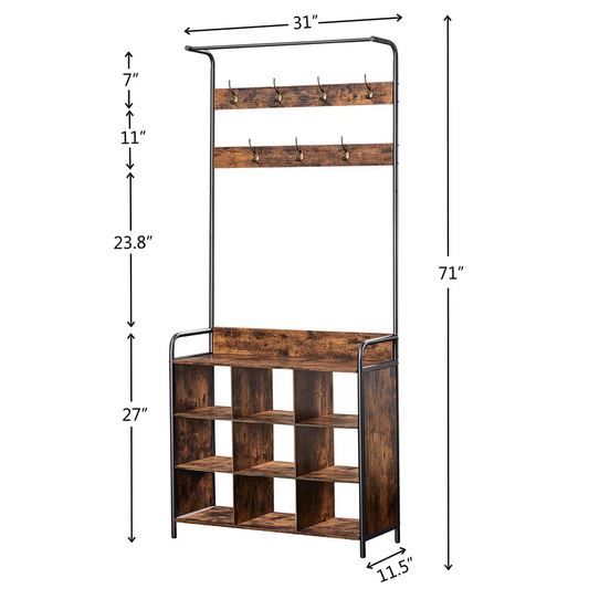 Coat Rack and Storage Shelf