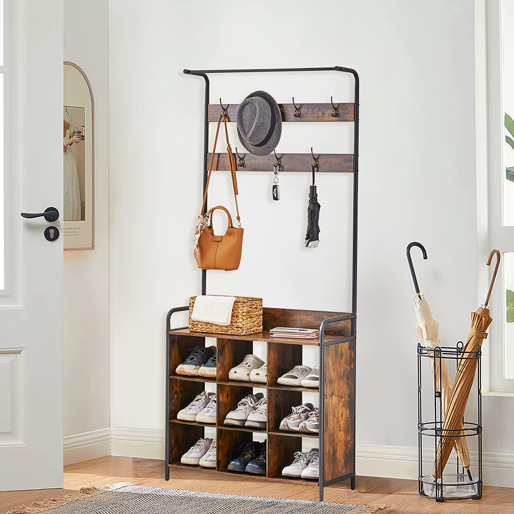 Coat Rack and Storage Shelf